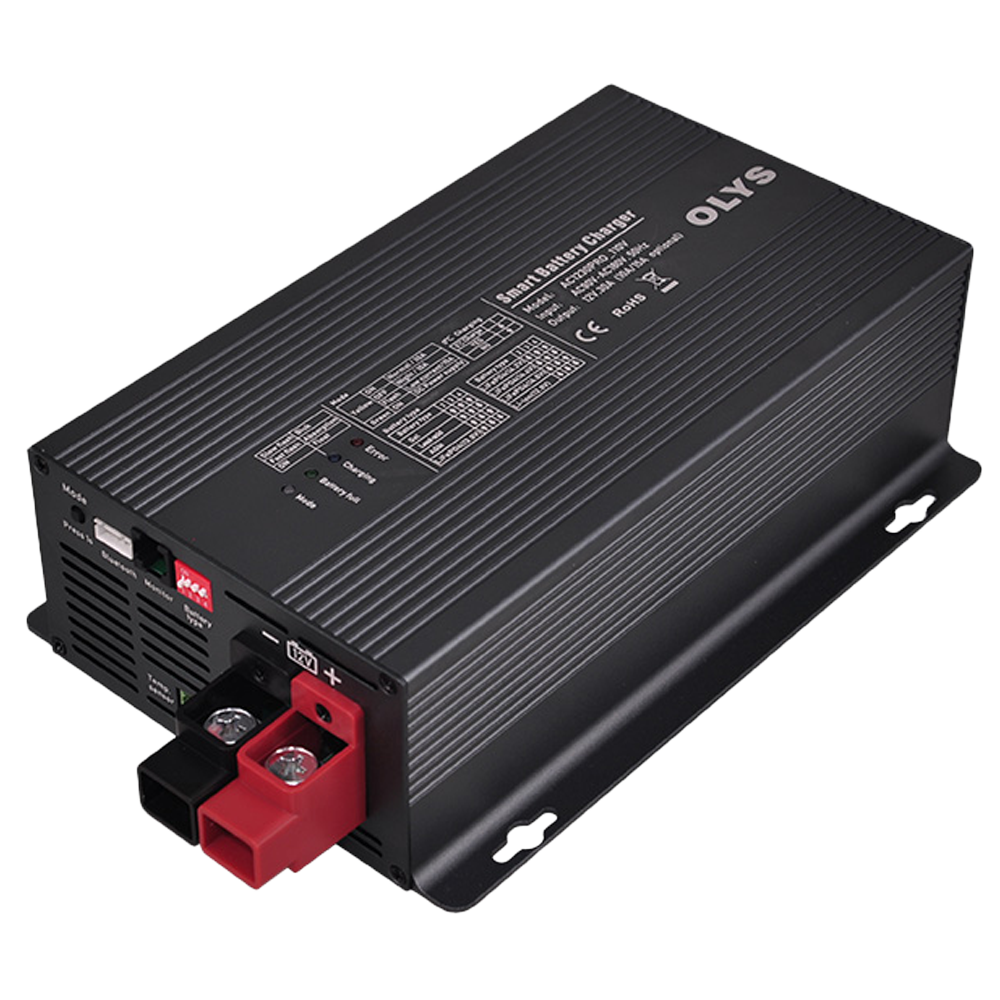 Cargador inteligente de baterías - Entrada AC - 4 modos de trabajo - Corriente ajustable - Compatible con multitud de baterías - Comunicación BT opcional (App)