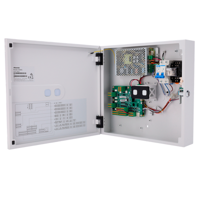 Controller di accesso - Scheda EM/MF e PIN - 50.000 utenti | 100.000 registri - 4 lettori per Wiegand | 8 lettori per OSDP - Relè per 4 porte | Alimentazione - Connessione via Cloud | Uscite 12V