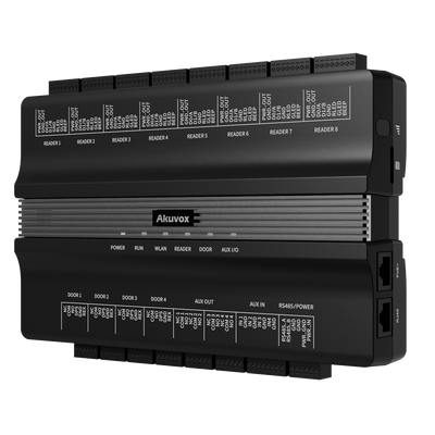 Controller di accesso PoE - Scheda EM/MF e PIN - 100.000 utenti | 200.000 registri - 8 lettori per Wiegand | 8 lettori per OSDP - Relè per 4 porte | WiFi e LTE - Connessione via Cloud | Uscite 12V
