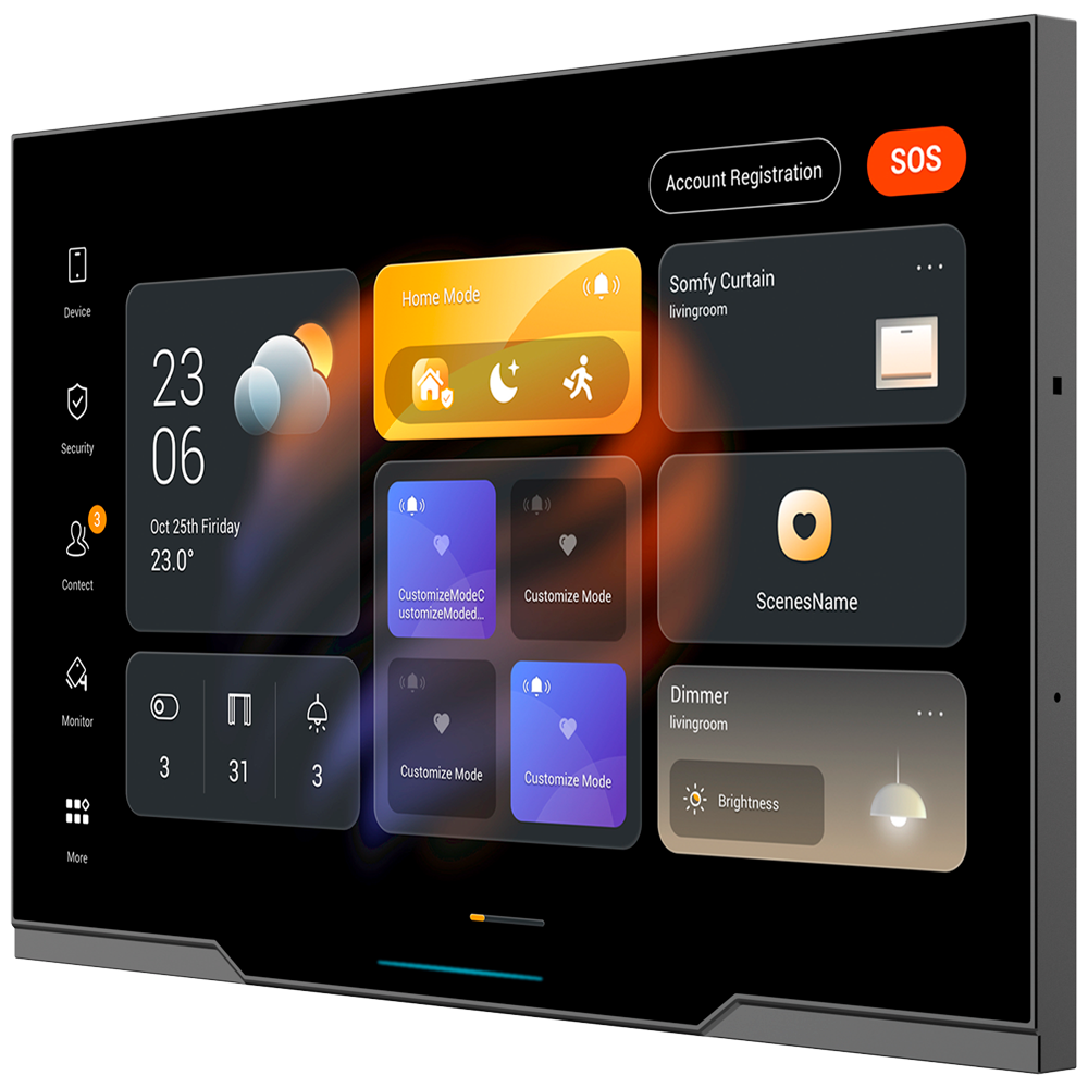 Monitor Android 12.0 per domotica - Schermo TFT da 10" | Applicazioni di terze parti - Audio bidirezionale | Monitor del videocitofono - TCP/IP