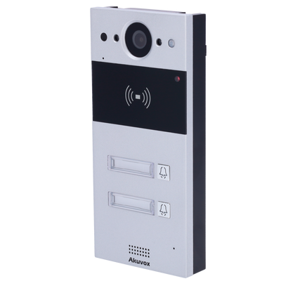 Videocitofono IP da parete - Telecamera 2 Mp | Audio bidirezionale - Apertura tramite scheda EM/MF e NFC | 2 relè - 2 appartamenti | PoE