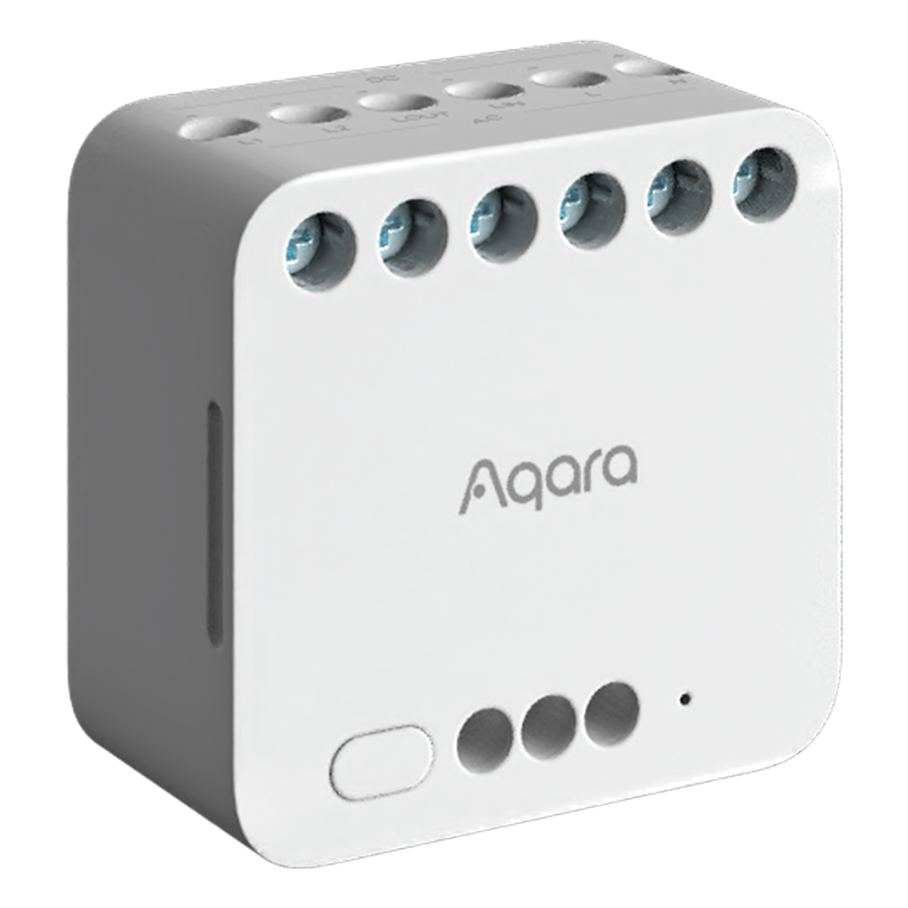 Aqara Modulo doppio relè T2  - Zigbee 3.0 / Matter over Zigbee - Controllo del motore / Monitoraggio dell'energia - Richiede  AQARA HUB - Protezione da sovraccarico - Supporta Apple Homekit