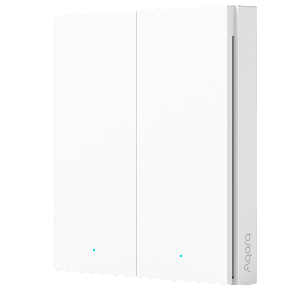Aqara Interruttore wireless H1 Doppio - Zigbee 3.0  - Richiede  AQARA HUB - 7 Azioni configurabili - Lunga durata della batteria 5 Anni - Supporta Apple Homekit