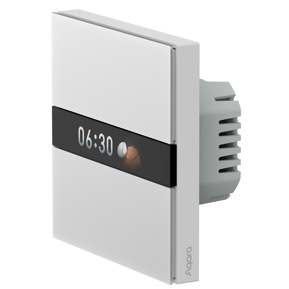 Aqara Interruptor de pantalla V1 EU - Pantalla LCD / 2 Canales  - Necesario HUB Aqara - Matter over Zigbee / Bluetooth - 4 Botones configurables - Soporta Apple Homekit