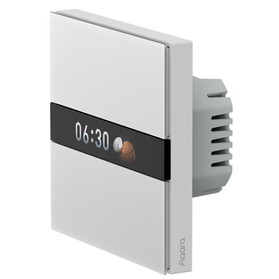 Aqara Interruptor de pantalla V1 EU - Pantalla LCD / 2 Canales - Necesario HUB Aqara - Matter over Zigbee / Bluetooth - 4 Botones configurables - Soporta Apple Homekit
