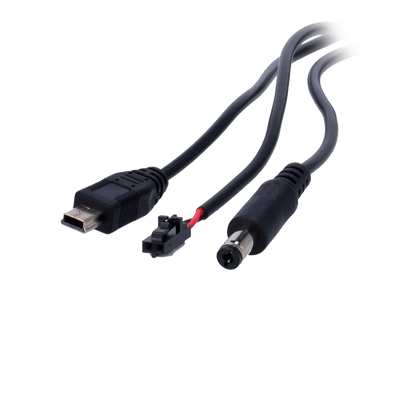 Triplo connettore per batterie zinco-aria - USB Mini / Molex / Jack - Lunghezza 1.5 m - Compatibile con la batteria SF-BATT-75V-3200WH - Compatibile con diversi sistemi di allarme