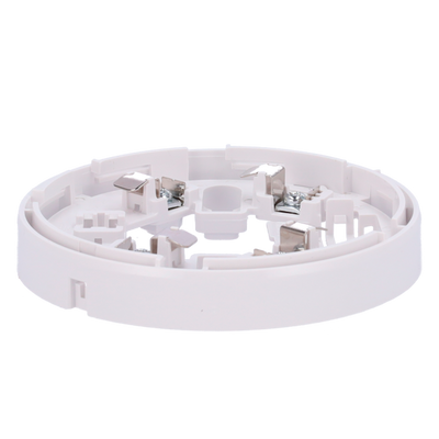 Base a basso profilo - Compatibile con rilevatori V2 e a base alta - Necessario per l'installazione del rilevatore - Montaggio semplice - Possibilità di bloccare il rilevatore alla base - Compatibile con led di attività