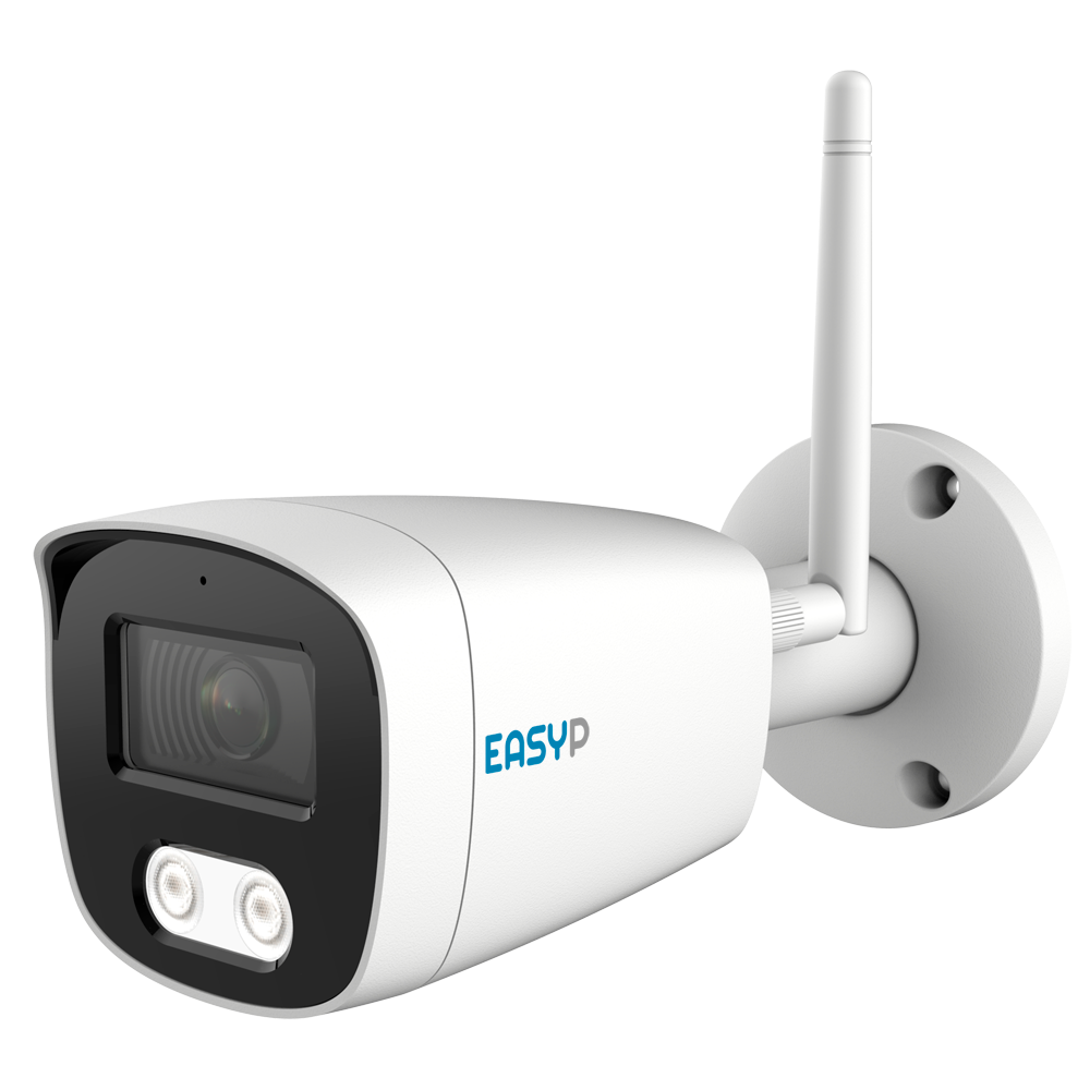 Cámara Bullet IP AI EASY-P - 4MP | Lente 2.8 mm - IR 30 m | Mic  - Instalación Plug & Play - Soporta UMD y Motion Detect 2.0 - IP67 | Wifi6 | P2P | Metal