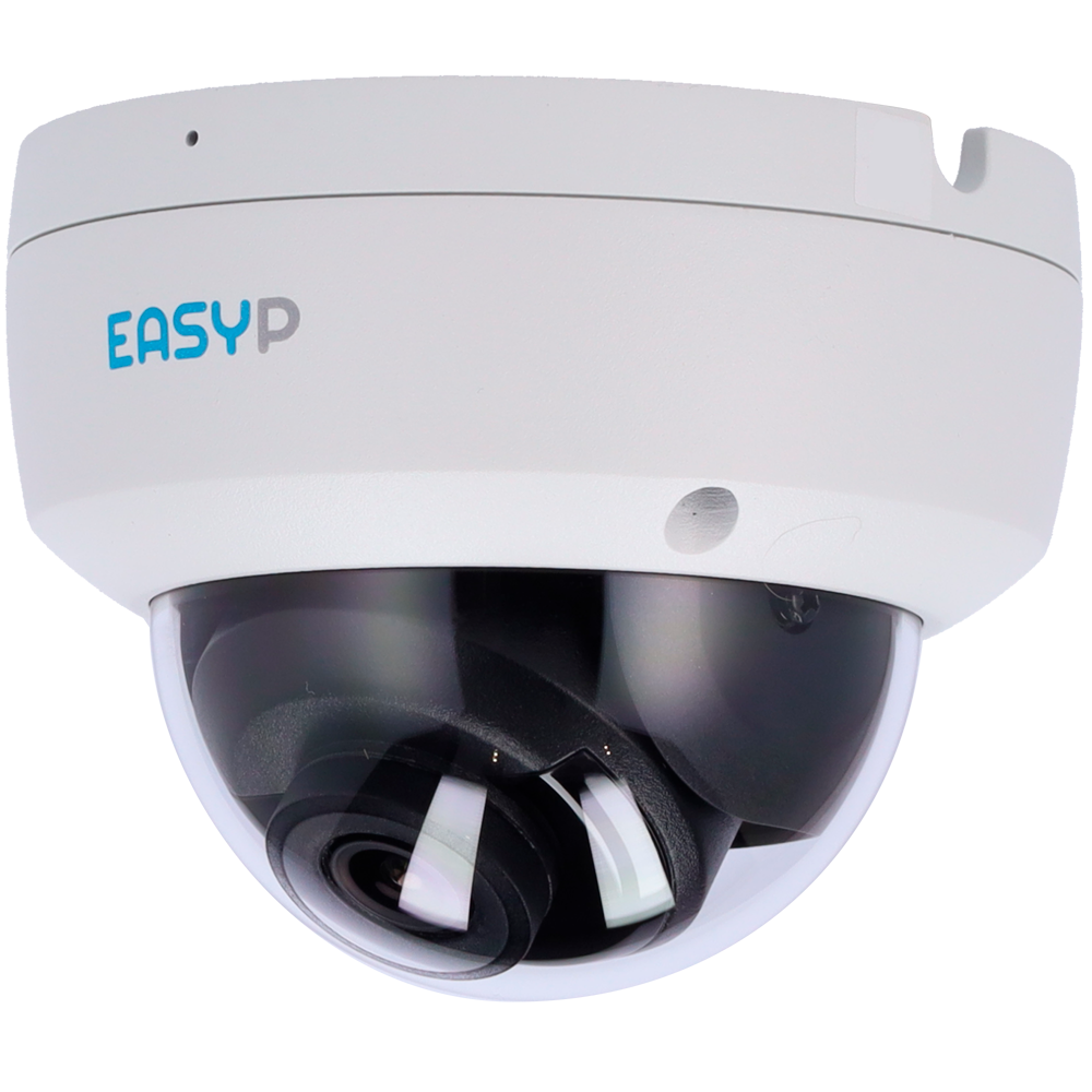 Telecamera Dome IP AI EASY-P - 8MP | Ottica 2.8 mm - IR 30 m | Microfono - Installazione Plug & Play - Supporta UMD e Motion Detect 2.0 - IP67 | PoE | IK10 | P2P | Metallo