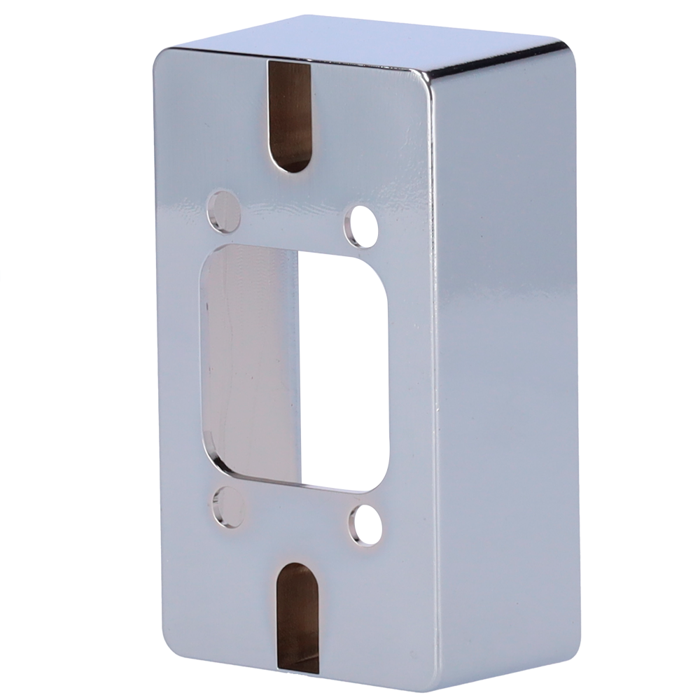 Box per pulsante - Compatibile con la selezione dei prodotti - Installazione su superficie - Realizzato in lega di zinco - Misure 86 (H) x 50 (l) x 30 (P) mm - Foro di collegamento