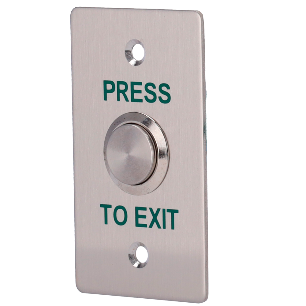 Pulsante di liberazione porta - Uso professionale - Testato 500.000 usi - NO/NC/COM | Montaggio a incasso o in superficie - Misure 86 (H) x 50 (l) x 29 (P) mm - Realizzato in acciaio inox