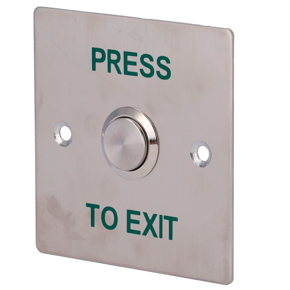 Pulsante di liberazione porta - Uso professionale - Testato 500.000 usi - NO/NC/COM | Montaggio a incasso o in superficie - Misure 86 (H) x 86 (l) x 29 (P) mm - Realizzato in acciaio inox