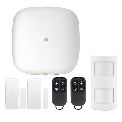 Sistema di allarme e Smart Home - Panello con modulo Wifi e GSM / GPRS - L'invio di notifiche push e chiamata - 1 Rilevatore PIR volumetrico - 2 contatti magnetici porta / finestra - 2 telecomandi controllo remoto