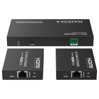 FENIVA | Extender Splitter del segnale HDMI - Distanza 40 m - Risoluzione 4K - Consente connessioni 1:2 - HDMI Loop out - POC - Alimentazione tramite cavo