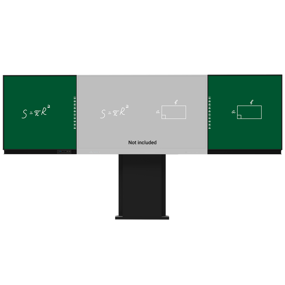 Compatibile con l'opzione interattiva IB-TE-YL-86E2  - Lavagna laterale sinistra per gesso  - Lavagna laterale destra per gesso - Digitalizzazione della scrittura su Windows - Supporto regolabile a parete e a pavimento