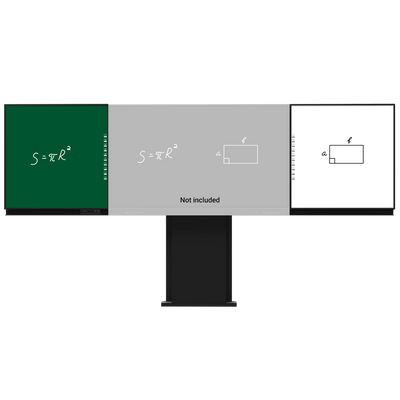 Compatibile con l'opzione interattiva IB-TE-YL-86E2  - Lavagna laterale sinistra per gesso  - Lavagna laterale destra per pennarello - Digitalizzazione della scrittura su Windows - Supporto regolabile a parete e a pavimento