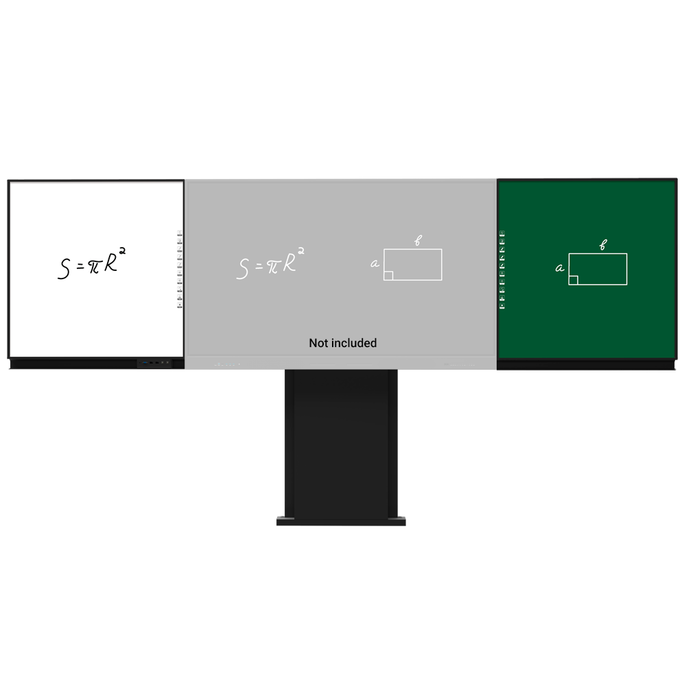 Compatibile con l'opzione interattiva IB-TE-YL-86E2  - Lavagna laterale sinistra per pennarello - Lavagna laterale destra per gesso - Digitalizzazione della scrittura su Windows - Supporto regolabile a parete e a pavimento