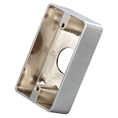 Box per pulsante - Compatibile con la selezione dei prodotti - Installazione di superficie - Realizzato in lega di zinco - Resistente e duraturo - Foro di collegamento