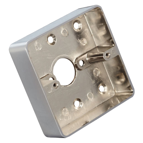 Box per pulsante - Compatibile con la selezione dei prodotti - Installazione su superficie - Realizzato in lega di zinco - Resistente e duraturo - Foro di collegamento