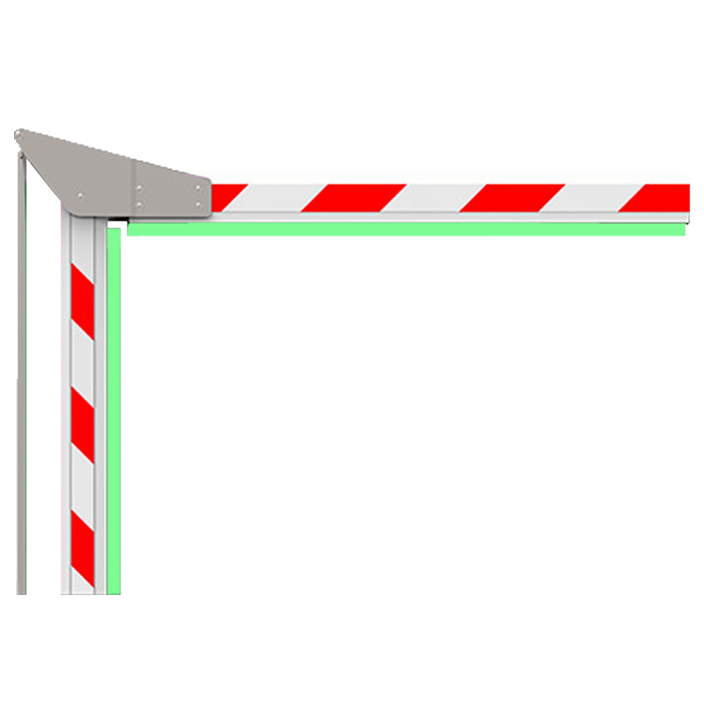 Braccio della barriera di parcheggio - Compatibile con PB-PARKBARRIER-ULTRA707 - Braccio angolato a 90º di 3 m - In alluminio - LED di stato | Costa di sicurezza in gomma - Facile installazione