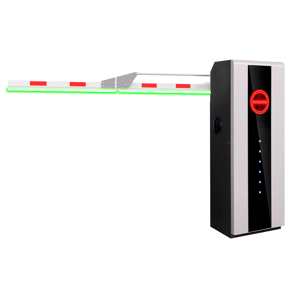 Barriera di parcheggio ad alte prestazioni - Braccio angolato a 90º (3 m) - Apertura a destra | 10.000.000 cicli - Indicatori LED | Modalità di emergenza - Possibilità di batteria di back-up - Adatto per esterni IP54