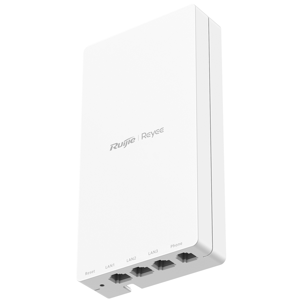 Reyee e-Lighten PON - AP Wi-Fi Omnidirezionale a Parete 5 - Supporta 802.11 b/g/n/ac Wave 1 e 2 2.4GHz e 5GHz - Velocità di trasmissione fino a 1167 Mbps - 3x Porte RJ45 Gigabit 1x Porta RJ11 Telefonia - 1 x Porta SC PON Uplink 1G