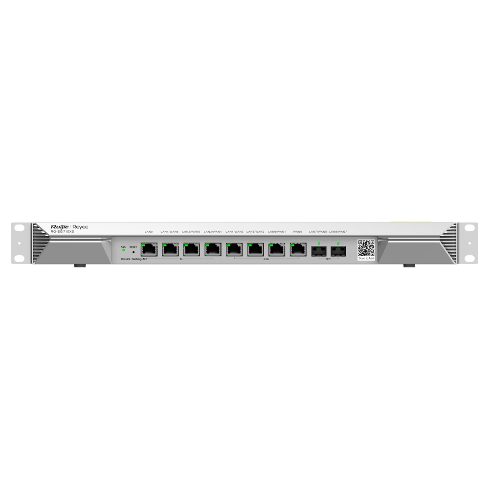 Reyee Router Cloud - 8 Porte RJ45 + 2 SFP+ 10Gigabit - Funzioni di base del Firewall  - Supporta fino a 7 WAN per il failover o il bilanciamento - Fino a 3000 Mbps di larghezza di banda - Fino a 700 utenti consigliati