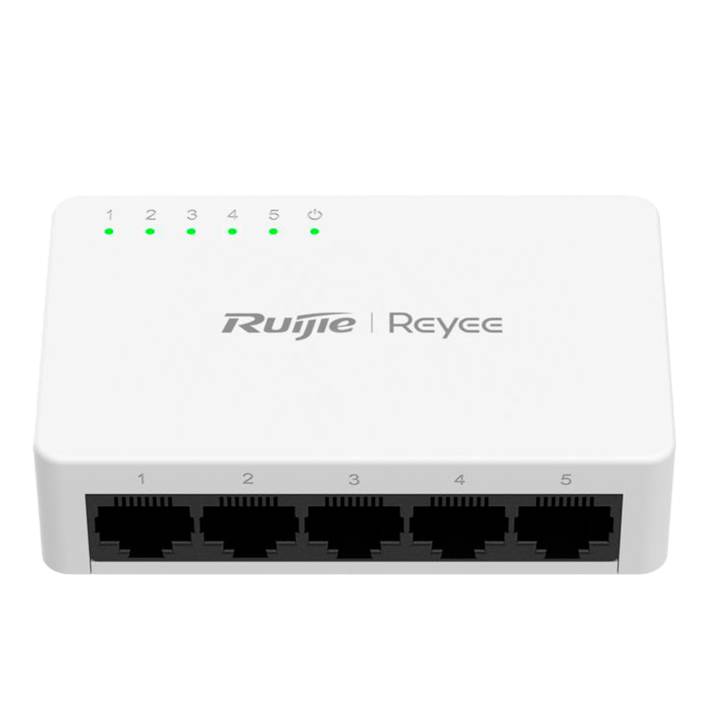 Reyee Switch da Tavolo - Alloggiamento in Plastica - 5 porte RJ45 - Velocità 10/100/1000 Mbps - Plug and Play - Tecnologia a risparmio energetico