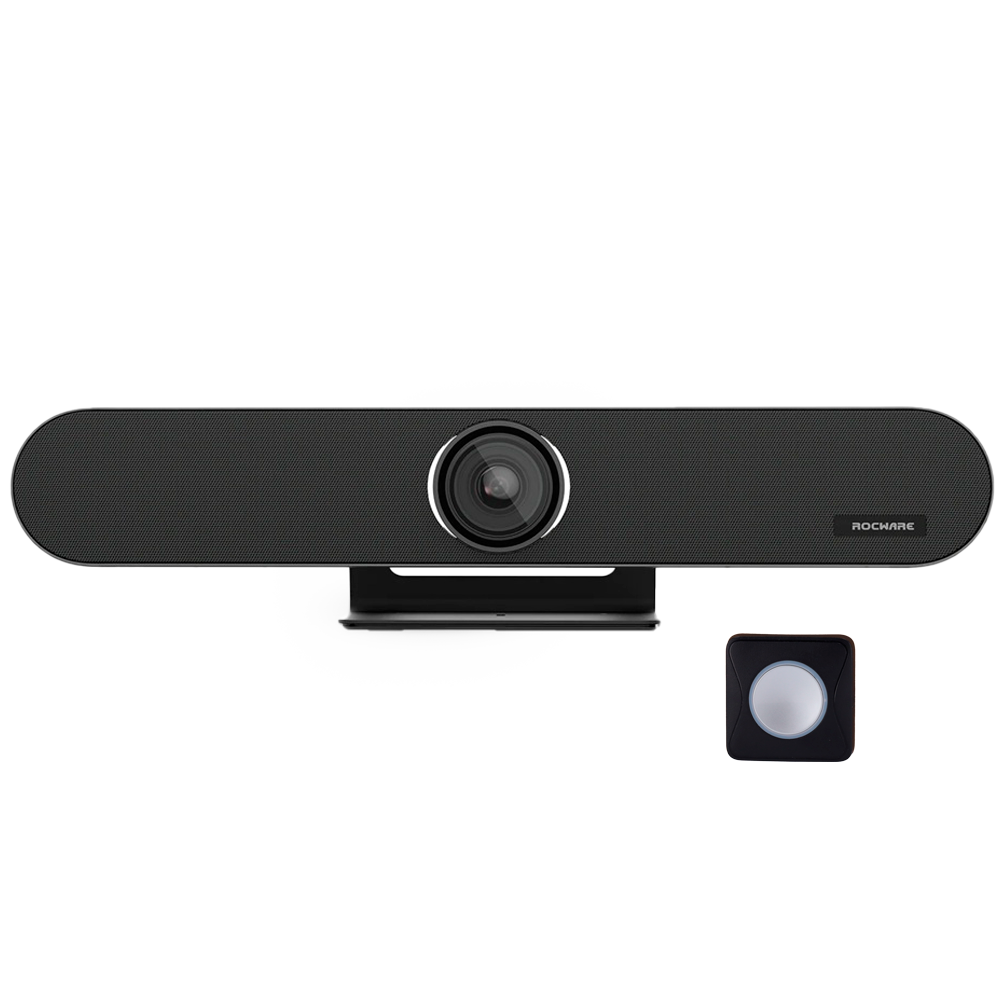 Barra per videoconferenze All in One - Risoluzione 4K - Angolo di visione 120° - Microfoni e altoparlanti integrati - Include un pulsante di trasmissione - Plug & Play