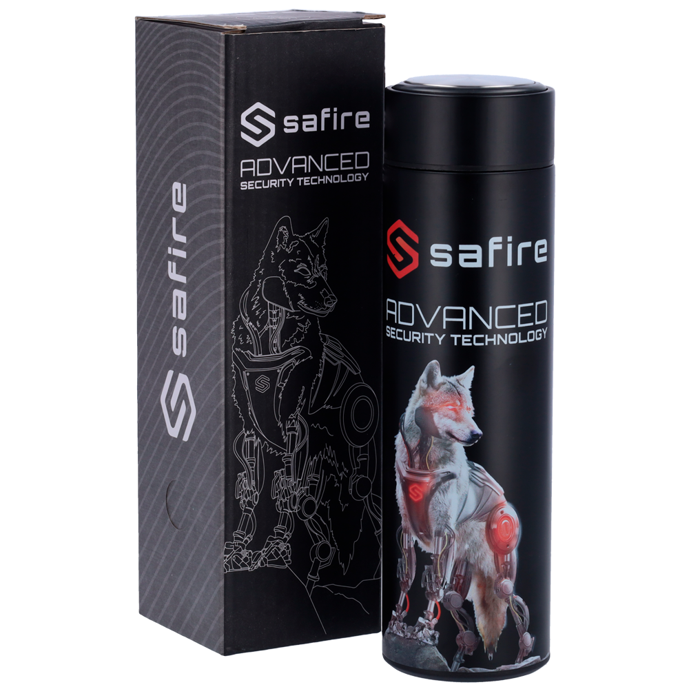 Safire - Bottiglia termica - Colore nero - Guarnizione - In acciaio inox 304