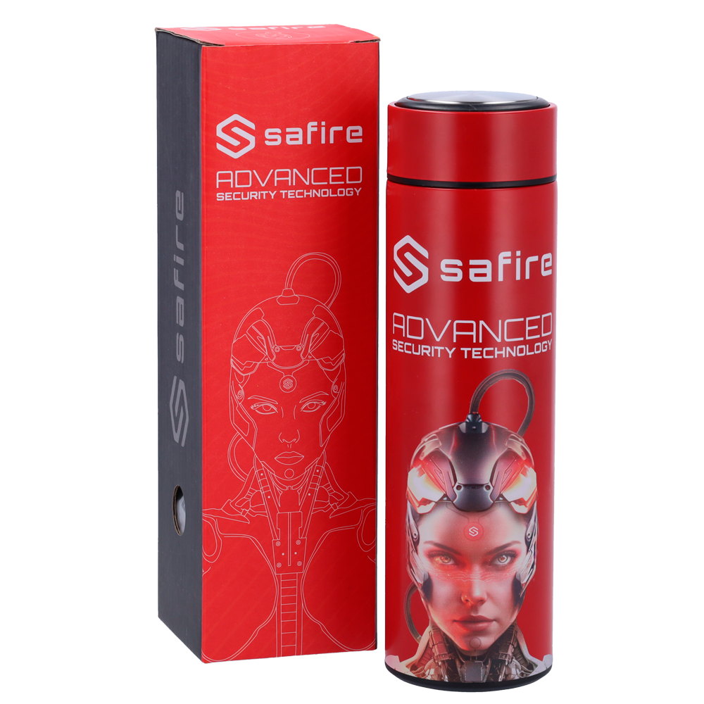 Safire - Bottiglia termica - Colore rosso - Guarnizione - In acciaio inox 304