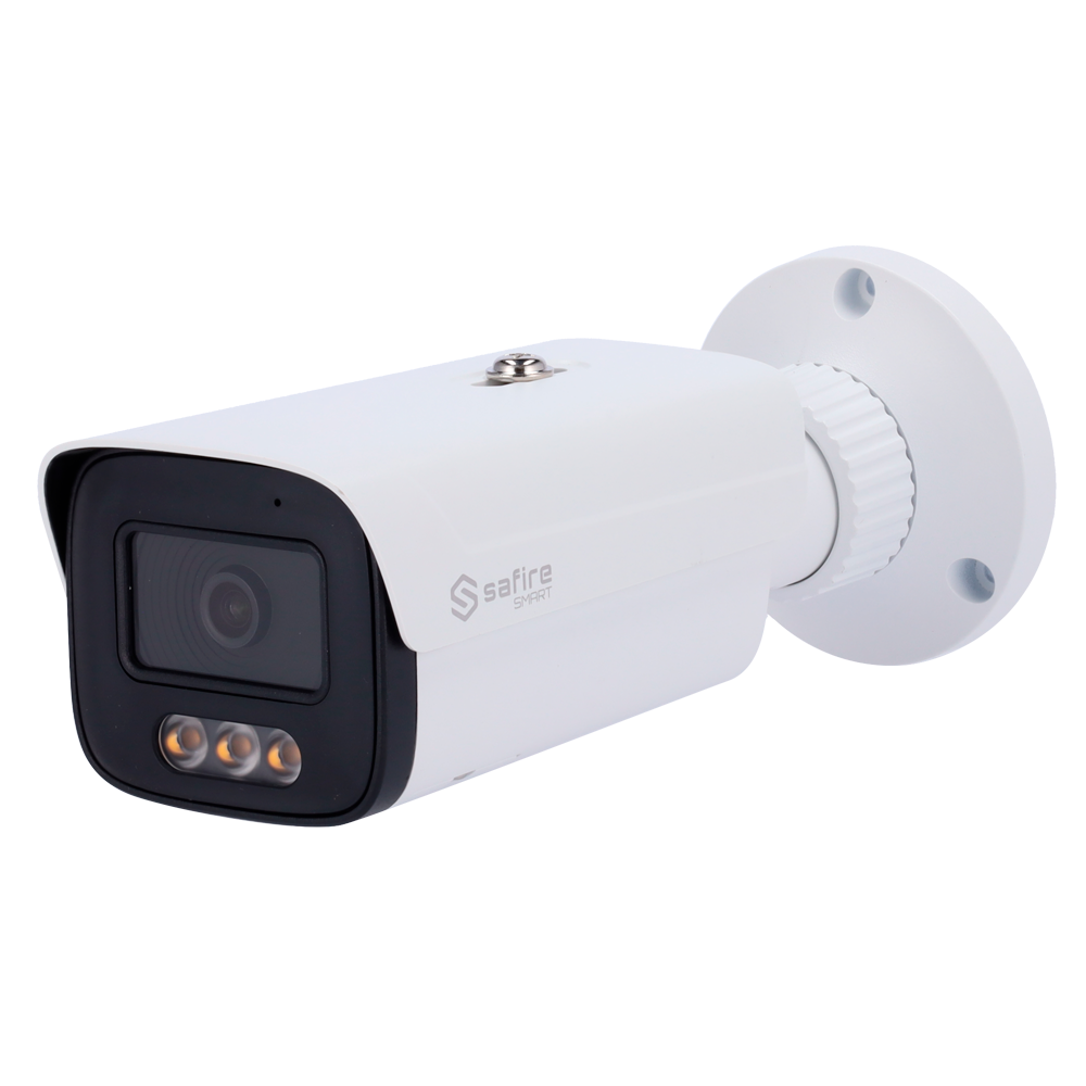 Safire Smart telecamera Bullet IP gamma E1 con AI-ISP - Sensore 1/2.9" grande apertura F1.0 Night Color X - Risoluzione 4 Megapixel (2688x1520) | MicroSD - Ottica 3.6 mm | Microfono integrato | LED 30m - IA: Classificazione delle persone e de...