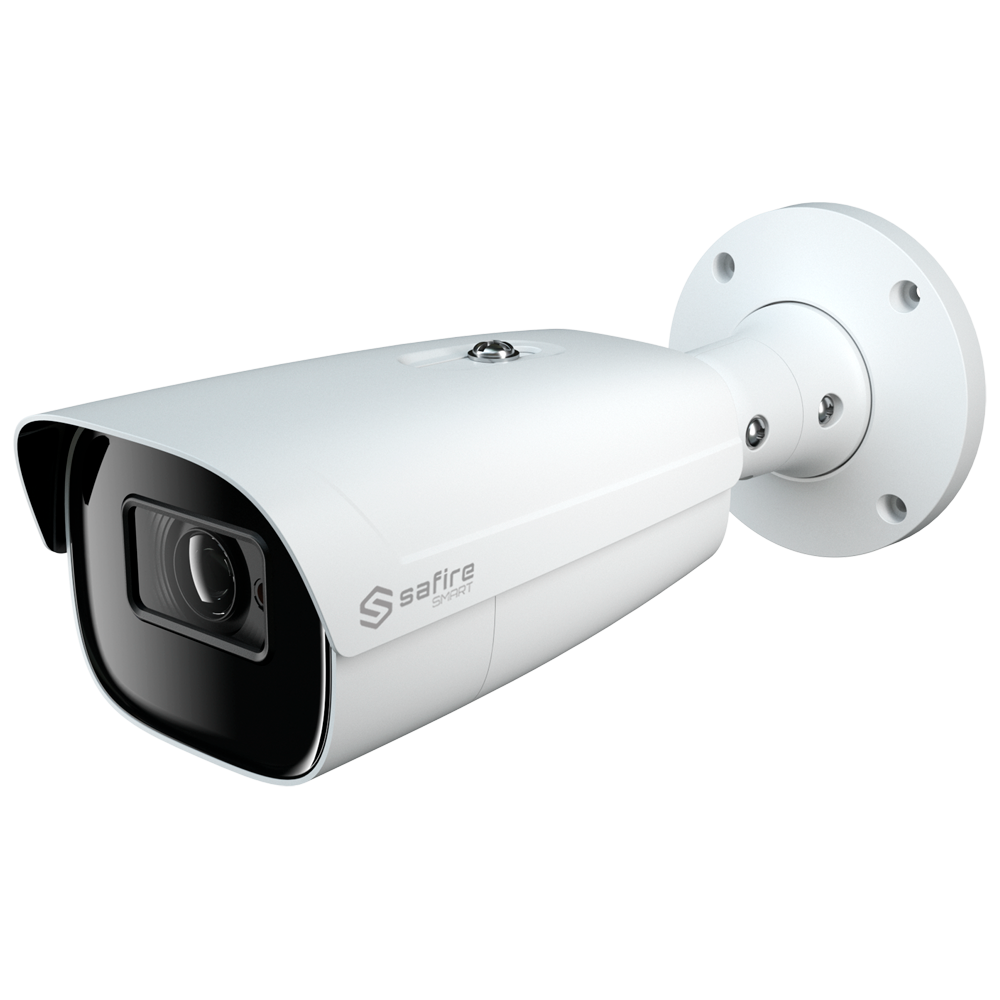 Safire Smart - Telecamera Bullet IP gamma I1 IA Avanzata - Risoluzione 12 Megapixel (4000×3000) - Ottica 2.8-12 motorizzata mm | Audio | IR 70m - IA Avanzata: Metadati video e Rilevamento del Volto - Waterproof IP67 | PoE (IEEE802.3af)