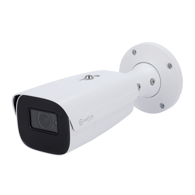 Safire Smart - Telecamera Bullet IP gamma LPR - Risoluzione 4 Megapixel (2592x1520) - Ottica motorizzata 8-32 mm | Audio | IR 100m - Riconoscimento targhe / Gestione liste - Waterproof IP67 | PoE (IEEE802.3af) |Allarme