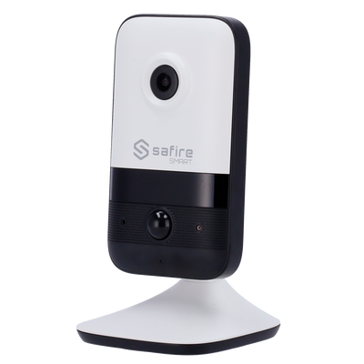 Safire Smart
 - Telecamera Cube IP gamma B1 WiFi - Risoluzione 4 Megapixel (2560x1440) - Ottica 2.1 mm | Rilevamento. Persone | Audio bidirezionale - IR 10 m | PoE (IEEE802.3af) | Allarme IN / OUT - P2P con notifica push in caso di allarme