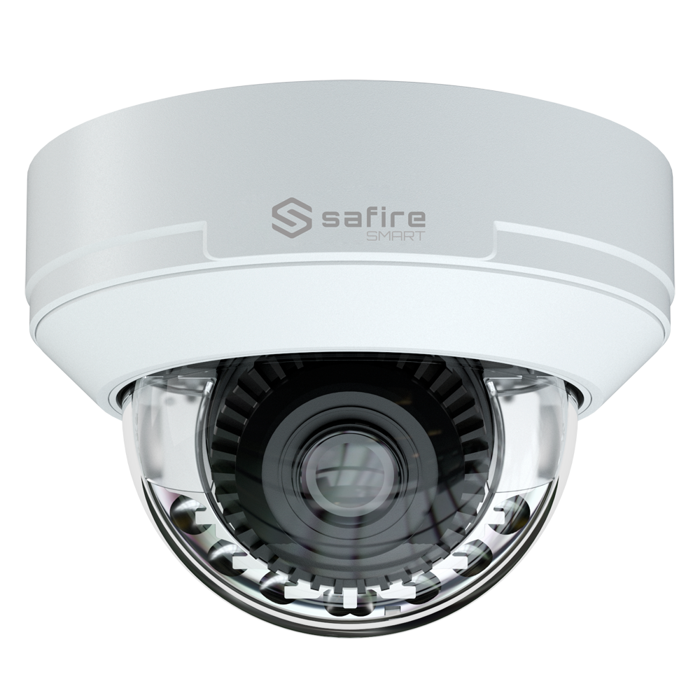 Safire Smart - Telecamera Turret IP gamma I1 IA Avanzata - Ottica motorizzata 2.7~13.5 | 4 Mpx (2688×1520) - Microfono | IR 50m | Luce bianca 40 m | Mic | WDR - IA Avanzata:Perimetro