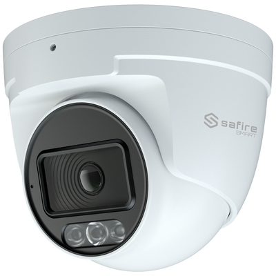 Safire Smart telecamera Turret IP gamma I1 con AI-ISP - Sensore 1/1.8" grande apertura F1.0 Night Color X - Risoluzione 4 Megapixel (2688x1520) | MicroSD 1TB - Ottica 2.8 mm | Microfono integrato | LED 30m - IA:Classificazione di persone e ve...