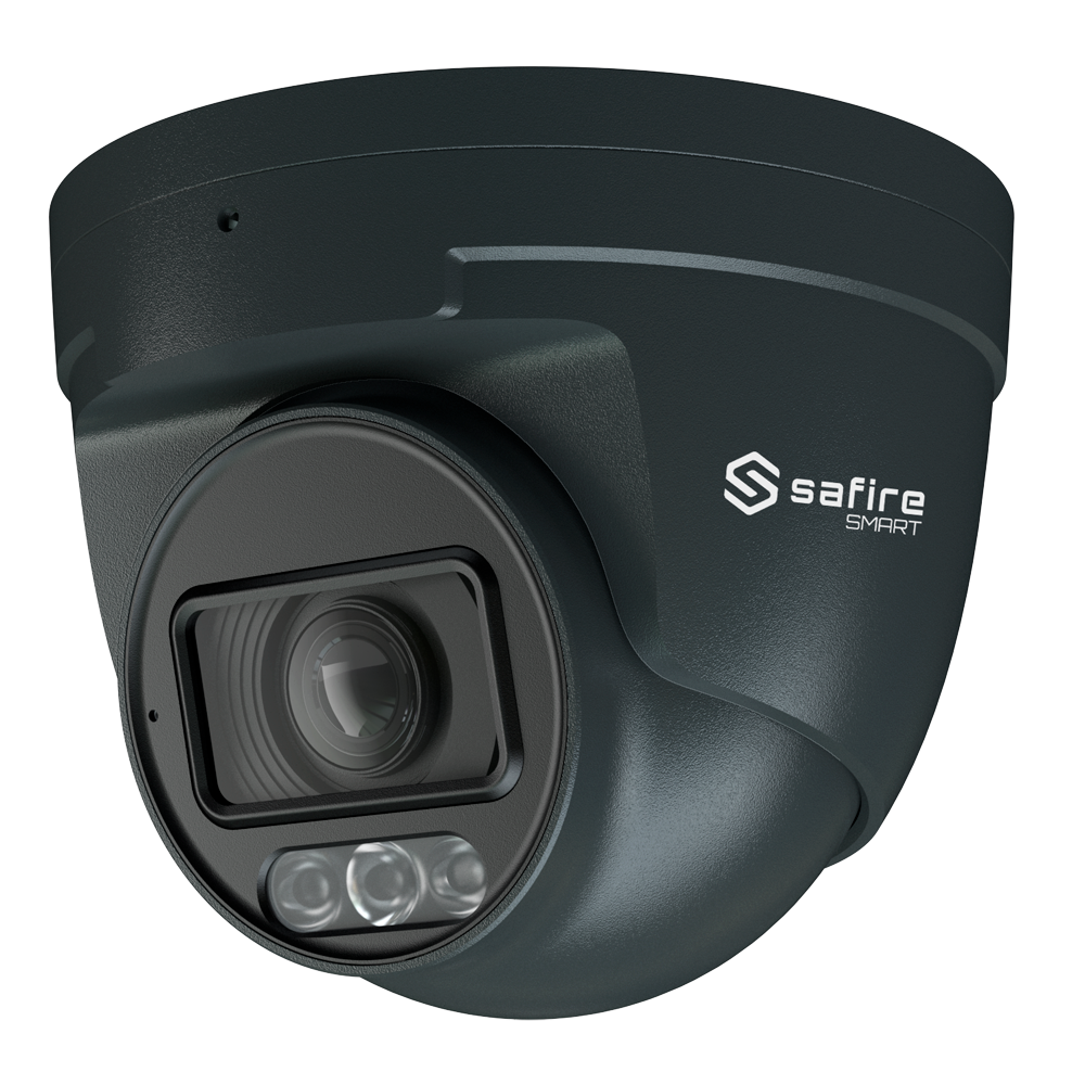 Safire Smart - Telecamera Turret IP gamma E1 AI - Risoluzione 4 Megapixel (2566x1440) - Ottica Motorizzata 2.8~12mm | IR&Led fino a 50m - IA: Classificazione di persone e veicoli - Waterproof IP67 | PoE (IEEE802.3af) | P2P