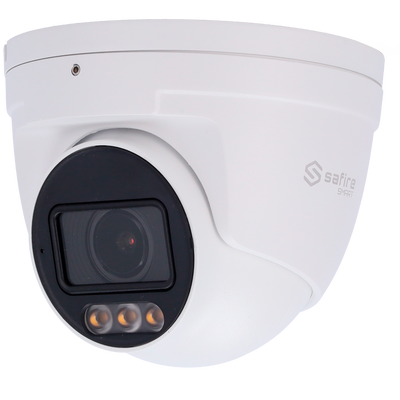Safire Smart telecamera Turret IP gamma E1 con AI-ISP - Sensore 1/2.9" grande apertura F1.3 Night Color X - Risoluzione 4 Megapixel (2688x1520) | MicroSD - Motorizzata 2.8-12 mm | Mic. integrato | LED 30m - IA: Classificazione delle persone e...