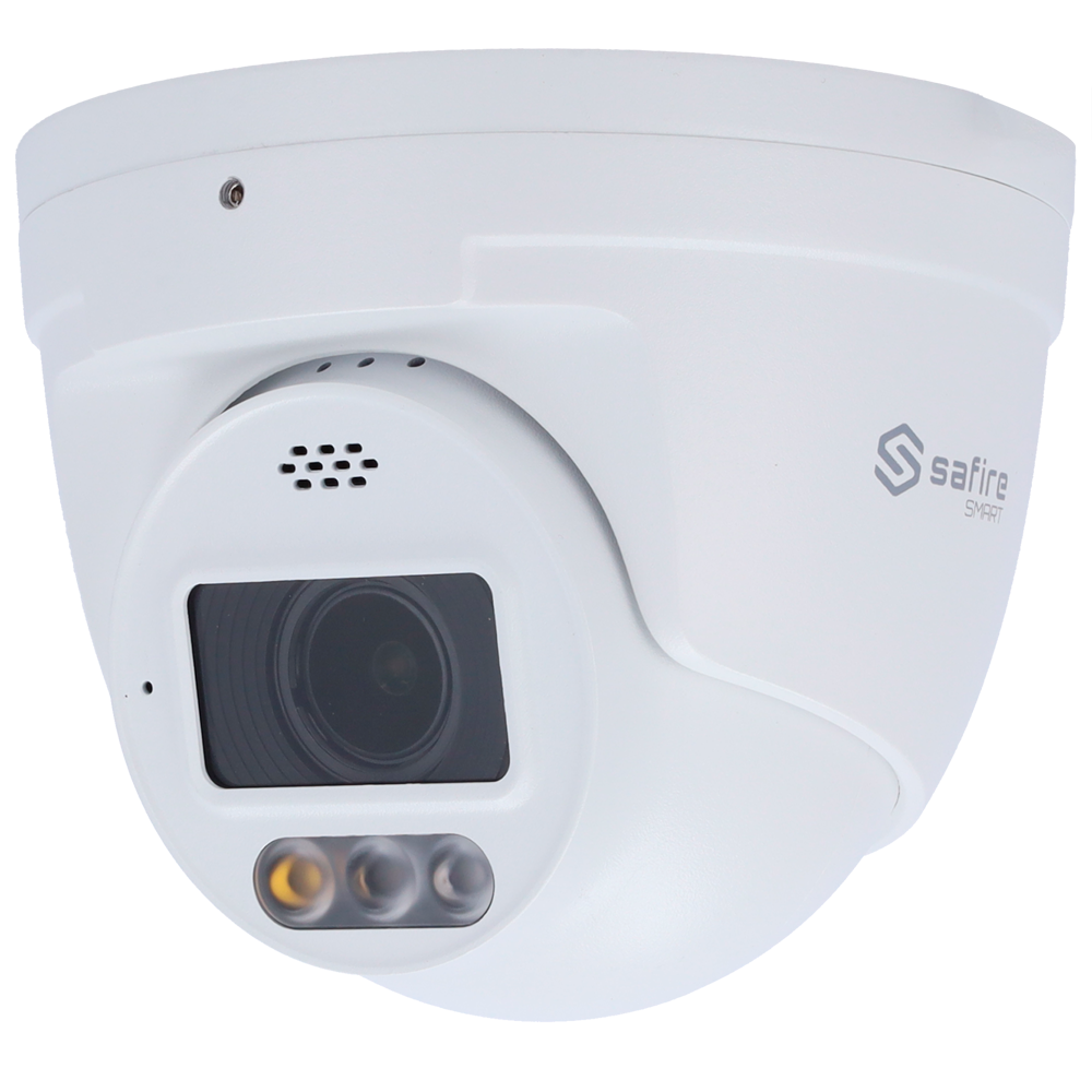 Safire Smart - Telecamera Turret IP gamma I1 AI Avanzata e DualLight - Risoluzione 4 Megapixel (2688x1520) - Ottica motorizzata 2.7~13.5mm | IR 40m & WL 30m - IA Avanzata:Perimetro
