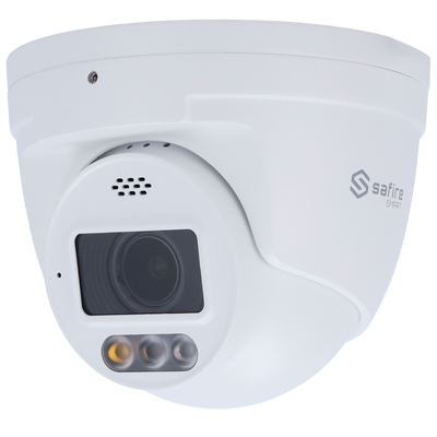 Safire Smart - Telecamera Turret IP gamma I1 AI Avanzata e DualLight - Risoluzione 6 Megapixel (3296x1856) - Ottica motorizzata 2.7~13.5mm | IR 40m & WL 30m - IA Avanzata:Perimetro
