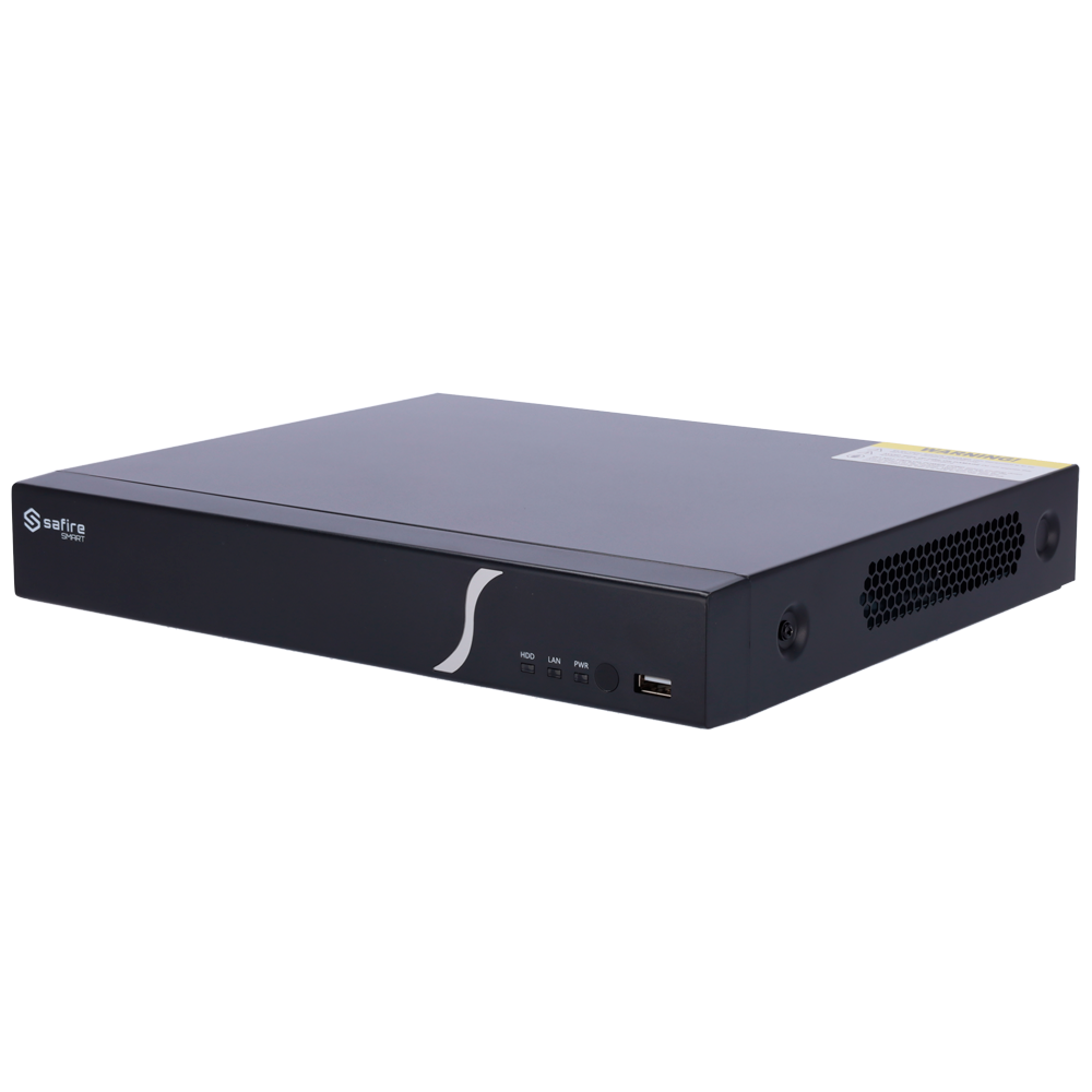 Safire Smart - Videoregistratore NVR per telecamere IP gamma B2 - 4CH video / 4 Porte PoE / Compressione H.265+ - Risoluzione fino a 8Mpx / Larghezza di banda 80Mbps - Uscita HDMI 4K e VGA / 1HDD - Rilevamento dei volti / Ricerche intelligenti