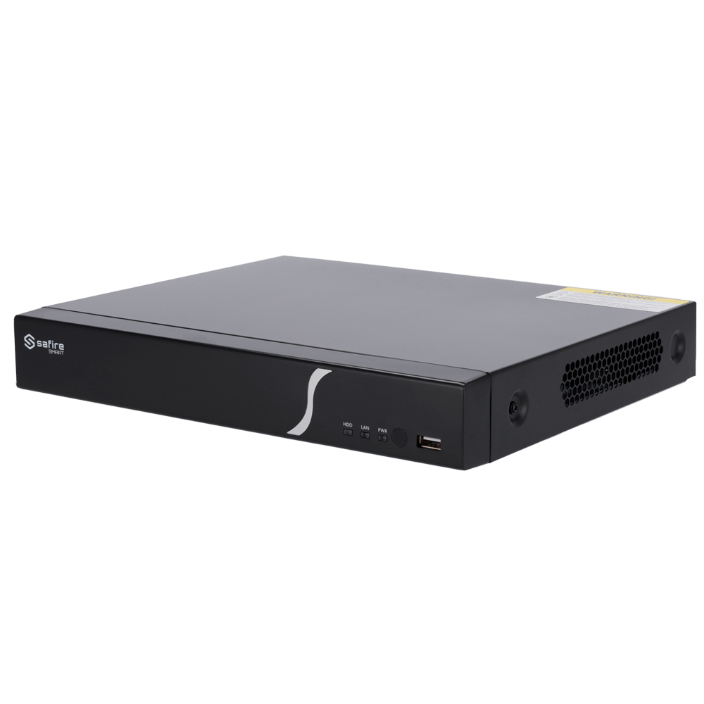 Safire Smart - Videoregistratore NVR per telecamere IP gamma B2 - 16CH video / Compressione H.265+ - Risoluzione fino a 8Mpx / Larghezza di banda 160Mbps - Uscita HDMI 4K e VGA / 1HDD - Rilevamento dei volti / Ricerche intelligenti