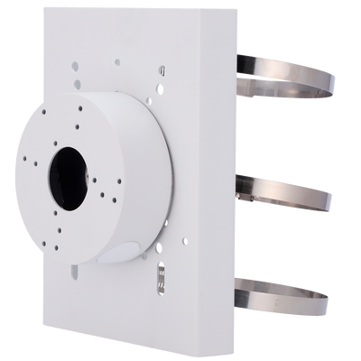 Staffa di montaggio su palo Safire Smart - Altezza 215 mm - Diametro base per telecamere 109.5 mm - Adatto per esterni - Colore bianco - Fabbricato in lega di alluminio
