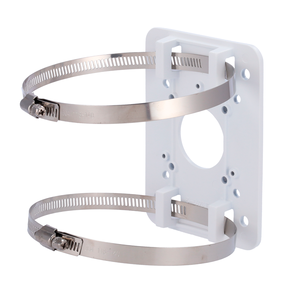Staffa per pali/lampioni Safire Smart - Per telecamere dome motorizzate - Diametro 80~140 mm - Realizzato in ADC12 - Colore bianco