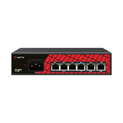 Safire Switch Hi-PoE - 4 porte PoE + 2 Uplink RJ45 - Velocità porte 10/100Mbps - 3 Porte PoE+ 30W + 1 Porta Hi-PoE 60W - Potenza PoE totale da 60W
-
- - PoE Watchdog / Auto PoE E...