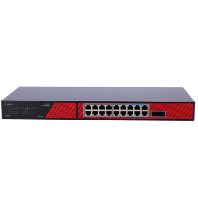 Safire Switch Hi-PoE - 16 porte PoE + 2 SFP + 2 RJ45 - Velocità porte Gigabit 10/100/1000Mbps - 14 Porte PoE+ 30W + 2 Porte Hi-PoE 60W - PoE Watchdog - Fino a 240W Potenza PoE totale