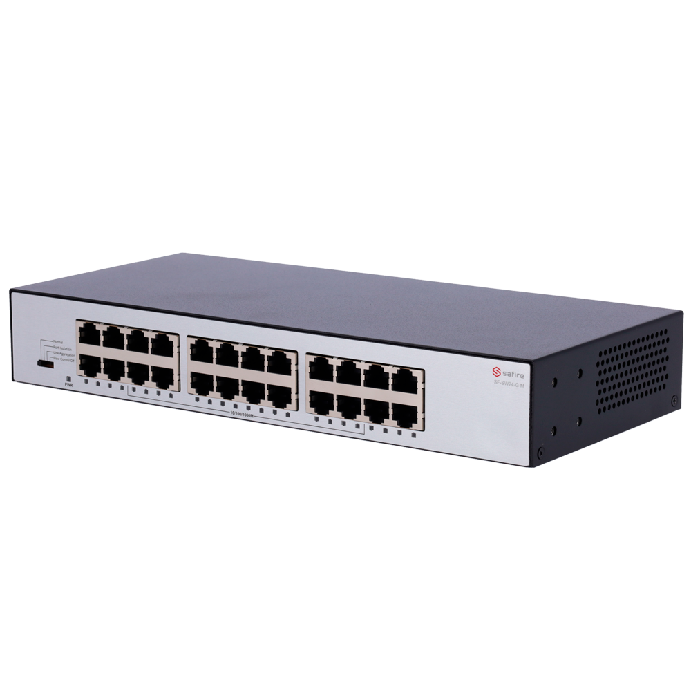 Safire Switch da tavolo  - 24 porte Gigabit - Velocità 10/100/1000 Mbps - Plug & Play - Tecnologia di risparmio energetico - Alloggiamento in metallo