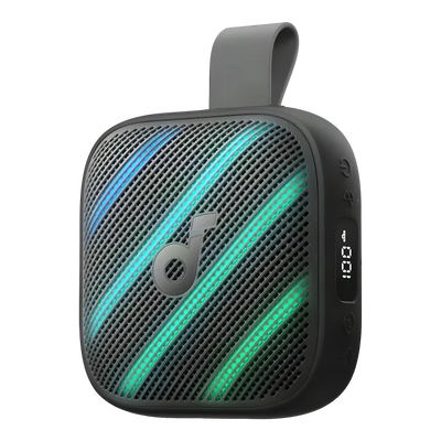 FENIVA | Soundcore Boom Go 3i Nero - Audio 15W con bassi potenziati dalla tecnologia BassUp 2.0 - 24 ore di riproduzione continua - Luci LED sincronizzate con la musica - Visualizzazione in tempo reale del livello della batteria e del volume - Waterpr...