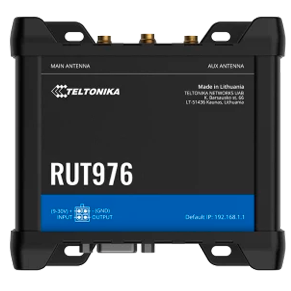 Router Teltonika 5G RedCap Industriale - 4 porte Ethernet RJ45 Fast Ethernet - Dual SIM 5G RedCap fino a 233Mbps - 3x Ingresso + 3x Uscita Digitale + RS232 + RS485 - Wi-Fi 802.11b/g/n 2.4GHz - Posizionamento GNSS